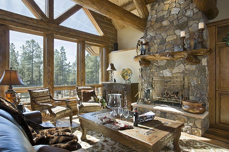 home builder with modern log style appeal